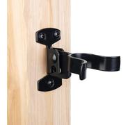 HILLMASTER 1-3/8" Flat Back Wall Mount Chain Link Fork Latch, Black Gate Fork Latch with Padlock Hole,Fence Latch Lock with Screws,Bolts,Gate Hardware Gate Latches for Outdoor Wooden Gates, 1 Pack