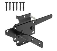 HILLMASTER Heavy Duty Self-Locking Gate Latch for Wooden Fence, Post Mount Automatic Gate Lock Gravity Door Latch Hardware for Secure Pool, Outdoor Garden, Metal Gates Vinyl Fences, Black Finish