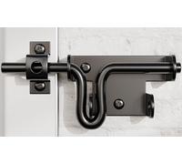 Hillmaster Slide Bolt Gate Latch for Wooden Fence Door Lock With Padlock Hole, Heavy Duty Sliding Lock, Black Barrel Bolt Latches Hardware for Wood Vinyl Fence Barn Shed