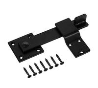 HILLMASTER Sturdy 6" Farm Flip Fence Gate Latch, Barn Door Lock Flip Latch Hardware, Rustic Gate Lock for Cabinet, Shed, Sliding Doors, Matte Black