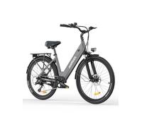 HillMiles MileCity 1 Adult Electric Bike, Motor 250W with 36V 13Ah Removable Battery, Speed up to 25KM/H and 80-100km Range, IPX4 Waterproof Rating (Urban, Grey)