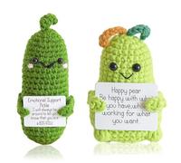 Hilloly 2 PCS Emotional Support Gift, Positive Potato Crochet, Knitted Doll with Positive Card, Cute Potato Doll Good Luck Gifts for Family Friends Party Decoration