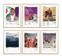 Hilloly 6 PCS Album Cover Posters, K-anye W-est Posters Singer 20x30 CM Canvas Prints Music Rapper Poster for Room Aesthetic Wall Art Prints for Teens,Boys,Girls Room Decor(Unframed)