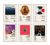 Hilloly 6 pcs K-anye Poster, Album Cover Signed Limited Posters Print Rapper Music Posters Canvas Wall Art Room Aesthetic for Teen and Girls Room Décor, 20x30 cm