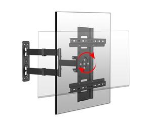 HILLPORT 90° Rotate TV Wall Bracket 32-60 inch Tilting Swivel Corner TV Mount for Vertical TV Screens and Large Monitor up to 28 kg, 5-Axis Rotation, Dual-position Hooks, MAX VESA 400x400 mm DY3260