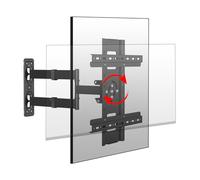 HILLPORT 90° Rotate Vertical TV Wall Bracket 32-60 inch, 28kg, VESA 400x400 | Flat Screen Full Motion TV Bracket, Tilt Swivel, Universal Corner Mount, Portrait landscape rotation, Dual-position Hooks