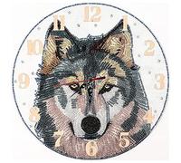 Hillrong Animal Clock Part Special Shape Diamond DIY Painting Kit 5D Mosaic Clocks DIY 5D Diamond Embroidery Painting Cross Craft Art Stitch Home Decor (Wolf)