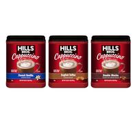 Hills Bros. Cappuccino Mix - Rich, Frothy Coffeehouse-Tasting Instant Drink Mix - Quick and Easy Preparation - Perfect for Hot & Iced Drinks & Creaming Coffee - Starter Variety Bundle, 3 Packs of 16oz