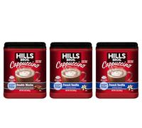 Hills Bros. Cappuccino Mix - Rich, Frothy Coffeehouse-Tasting Instant Drink Mix - Quick & Easy Preparation - Perfect for Hot & Iced Drinks & Creaming Coffee - Sugar-Free Variety Pack, 3 Packs of 12oz