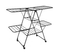 Hills Grand Family Mobile Airer - large capacity mobile drying rack, heavy-duty build, Black