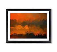 Hills in Tuscany Italy in Abstract Framed Print | A2 Black Framed Wall Art | Ready to Hang | Abstract Fantasy Picture | Living Room Bedroom Lounge Office