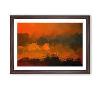 Hills in Tuscany Italy in Abstract Framed Print | A2 Walnut Framed Wall Art | Ready to Hang | Abstract Fantasy Picture | Living Room Bedroom Lounge Office