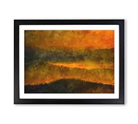 Hills In Tuscany Italy Painting Modern Art Framed Print | A2 Black Framed Wall Art | Ready to Hang | Modern Historical Picture | Living Room Bedroom Lounge Office