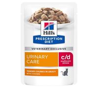 Hill's Prescription Diet c/d Multicare Stress Urinary Care Cat Food - Chicken - 12 x 85g Pouches