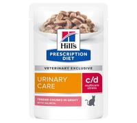 Hill's Prescription Diet c/d Multicare Stress Urinary Care Cat Food - Salmon - 12 x 85g Pouches