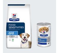 Hill's Prescription Diet Dry Dog Food + Wet Dog Food Free! * - d/d Food Sensitivities - Duck & Rice (12kg) + Derm Complete (3 x 370g)