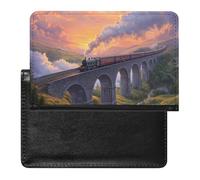 Hills Railway Passport Holder Cover Wallet Travel Leather Passport Case for Women Men
