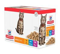 Hill's Science Plan - Cat Feline Pouches - Wet Food - Adult Favourite Selection in Gravy (24 Pouches)