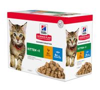 Hills Science Plan Wet Kitten Food Pouches 85g x 12 - Favourites Selection