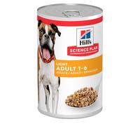 Hills Science Plan Light Adult Medium Wet Dog Food 12x370g Can 0.37 kg