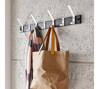 hillsboro wall hung metal 7 hooks coat rack in black