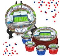 Hillsborough Sheffield Wed Stadium (ART) PERSONALISED Edible Cake & Cupcake Toppers - Wafer or Icing - Various Sizes - Football Birthday Decorations - Perfect for Brownies, Cookies, Muffins & More!