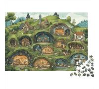 Hillside Dwelling 1000 Piece Jigsaw Puzzle Paper Adult Night Scene Puzzle Game for Family Relaxing Gift 38x26cm/1000pcs