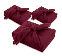 Hillsuren 6 Pack 24'' Reusable Gift Wrap Cloth Linen-cotton Gift Wrapping Fabric for Housewarming Furoshiki Gifts Wedding Birthday DIY Crafts Party (Burgundy)