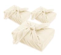 Hillsuren 6 Pack 24'' Reusable Gift Wrap Cloth Linen-cotton Gift Wrapping Fabric for Housewarming Furoshiki Gifts Wedding Birthday DIY Crafts Party (Cream White)