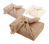 Hillsuren 6 Pack 24'' Reusable Gift Wrap Cloth Linen-cotton Gift Wrapping Fabric for Housewarming Furoshiki Gifts Wedding Birthday DIY Crafts Party (Brown)
