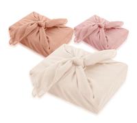 Hillsuren 6 Pack 24'' Reusable Gift Wrap Cloth Linen-cotton Gift Wrapping Fabric for Housewarming Furoshiki Gifts Wedding Birthday DIY Crafts Party (Pink)