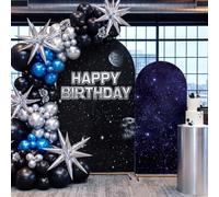 Hillsuren Space Battleship Wars 2 Set Cartoon Arch Covers 6ft 7.2ft Backdrop Covers for Themed Birthday Baby Shower Party Supplies