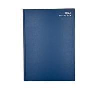 Hilltop Supplies A5 Week To View Diary 2026 Blue | 7 Days Per 2 Pages | Daily Planner | Ribbon Page Finder | Calander, Worldmap, Public Holidays, Metric Table, Conversion Table (Blue)