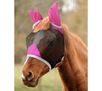 Hilltown Adjustable Fly Mask for Horse with Ears - UV-Block, Large Eye Space, Breathable, Built to Last, Comfort Fit - Horse Fly Mask for Daily Stable, Hot Weather Riding & Competition - Pony, Pink