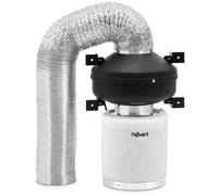 hillvert Air Filter Set - activated carbon filter / tube fan / exhaust air hose - 382.2 m³/h - Ø 125 mm outlet HT-AF-26