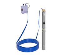 Hillvert Deep Well Pump Submersible Max. Flow Rate: 3,800 l/h, 370 W, Max. Transport Depth: 39 m, Ø 70 mm, Incl. Switch Box, Stainless Steel