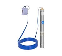 Hillvert Deep Well Pump Submersible Max. Flow Rate: 4,800 l/h, 750 W, Max. Transport Depth: 91 m, Ø 95 mm, Incl. Switch Box, Stainless Steel