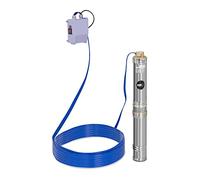 Hillvert Deep Well Pump Submersible Max. Flow Rate: 6,000 l/h, 370 W, Max. Transport Depth: 43 m, Ø 95 mm, Incl. Switch Box, Stainless Steel