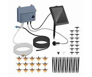 hillvert Solar Irrigation System Solar Watering Sprinkler System Drip Irrigation 2x/Day HT-COSTIGAN-3600 (Solar Module 0.7W, Max Water Flow 600ml/min, Pump 0.45W)