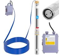 hillvert Submersible Pump 95 mm / 3.75" - 6000 l/h - 1100 W - 20 m Cable - 102 m Lift - Stainless Steel, Well Water Pump Garden Borehole
