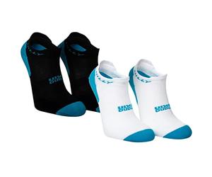 Hilly Mens Active Socklets (Pack of 2) (9 UK-11.5 UK) (White/Black/Peacock)