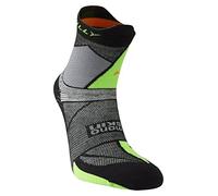 Hilly Men's Ultra Marathon Fresh Running Socks - Black/Grey/Lime Green, Small