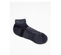 Hilly Running Medium Cushioning Trail Quarter Socks, Black, Size L, Men Black