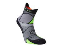 Hilly Trail Marathon Fresh Anklet Socks (Medium Cushioning) | UK L in Black/Grey/Lime Green
