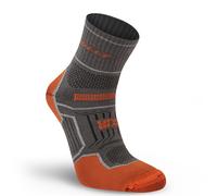 Hilly Twin Skin Anklet Medium Cushion Running Socks - Dark Grey/Orange / M