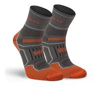 Hilly, Twin Skin, Anti Blister - Anklet - Med Cushioning, Dark Grey/Orange, M