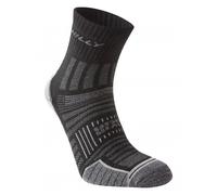 Hilly Unisex Twin Skin - Anklet Min Cushioning, Running Sock, Black/Grey Marl, XL UK