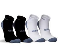 Hilly Unisex Active - Quarter Min (Twin Pack) Cushioning, Running Sock, White/Black/Grey, XL UK