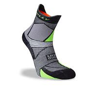 Hilly Marathon Fresh Unisex Running Socks, Black/Grey/Lime Green