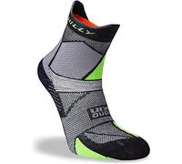 Hilly Unisex Marathon Fresh - Anklet Med Cushioning, Running Sock, Black/Grey/Lime Geen, S UK